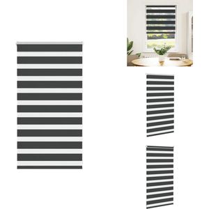 vidaXL Zebra Jaloezie - Zebra Jaloezieën - Zebra Rolgordijn - Dubbel Rolgordijn - Zebra rolgordijn 80x100 cm stofbreedte 75,9 cm zwart