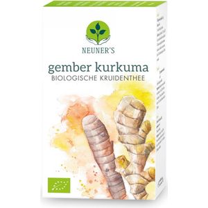 Neuner's Gember kurkuma thee, Puur Natuurlijk - 1 doosje x 20 zakjes, biologische kruidenthee.
