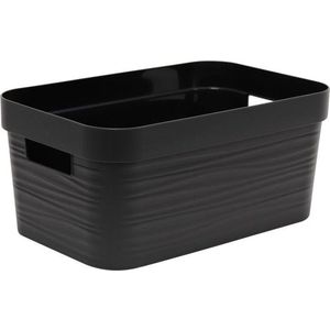 Decor Stone opbergdoos 6 L - Zwart - 29,2 x 18,8 x 13,2 cm - EDA PLASTIC