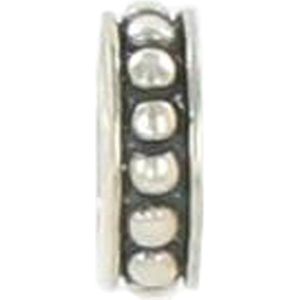 Quiges - 925 - Zilveren - Bedels -Sterling zilver - Beads - Bolletjes Patroon Spacer Kraal Charm - Geschikt – voor - alle bekende merken - Armband Z532