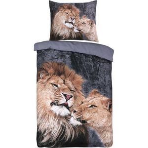 Lions love dekbedovertrek- eenpersoons- 140x200/220+ 60x70cm- 1 kussensloop