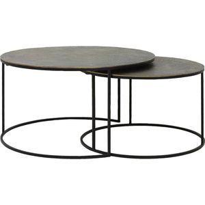 Light & Living Salontafel Rengo - Antiek Brons - Ø61+Ø76cm - Modern