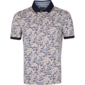 Suitable - Prestige Polo Flower Beige - Modern-fit - Heren Poloshirt Maat M