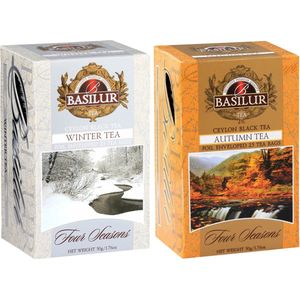 BASILUR Set thee in zakjes - winter met veenbessen en herfst met esdoorn, 2x25 zakjes