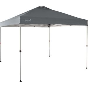 Skandika Solvorn Paviljoen – Luifel - Koepeltenten – Voortent – Zonnewering – Pop-up - 3.6 x 3.6 m - Stahoogte 3 m - Voortent, tuintent, zonnescherm, partytent, windscherm, UV-bescherming 50+ – Outdoor, Camping, Tuin – Kamperen – grijs