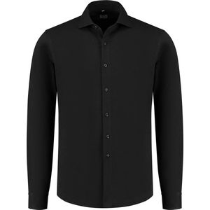 Gents - Overhemd pique zwart - Maat XXL