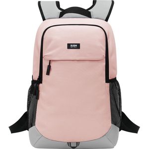 Elegante rugzak voor dames, dagrugzak met laptopvak 14 inch en anti-diefstaltas voor uitstapjes, universiteit, school en kantoor, roze, roze