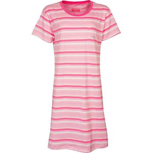 Irresistible Dames Nachthemd - Slaapkleed - Gestreept - Roze - Maat L