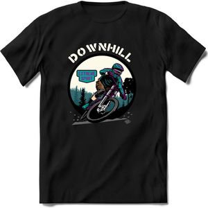 Downhill | TSK Studio Mountainbike kleding Sport T-Shirt | Blauw - Paars | Heren / Dames | Perfect MTB Verjaardag Cadeau Shirt Maat 3XL
