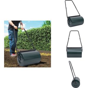 vidaXL Graswals - Graswalsen - Gazonwals - Gazonwalsen - Gazonroller 50 L 63 cm groen en zwart