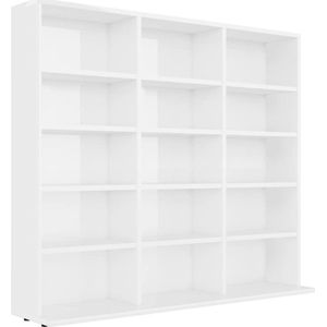 vidaXL - Cd-kast - 100x23x89,5 - cm - bewerkt - hout - hoogglans - wit