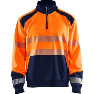 Blaklader Sweatshirt halve rits High Vis 3556-2528 - High Vis Oranje/Marineblauw - XL