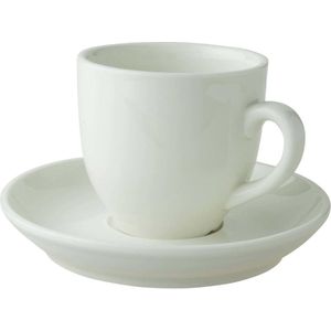 Palmer - Robusta - Koffie kop en schotel - 12 stuks - 14 cl - Gebroken wit - Porselein - Koffiekopjes