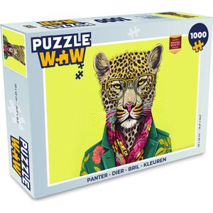 Puzzel Panter - Dier - Bril - Kleuren - Legpuzzel - Puzzel 1000 stukjes volwassenen