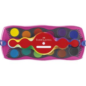Faber-Castell waterverfdoos - Connector - 12 kleuren + 1 tube regenboog glitter + unicorn stickers - FC-125002