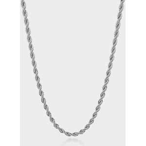 Rope Ketting 5 mm - Zilveren Schakelketting - 50 cm lang - Ketting Heren - Olympus Jewelry