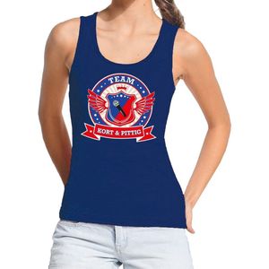 Blauw Kort en Pittig team tanktop / mouwloos shirt / tanktop blauw dames M