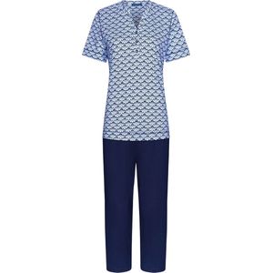Pastunette - Graphics - Dames Pyjamaset - Blauw - Katoen - Maat 48