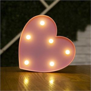 Lichtgevend Hartje - 16 cm - Roze - LED