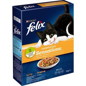 Purina felix Katten droogvoer met kip, kalkoen & groenten, Farmhouse Sensations, 1 kg
