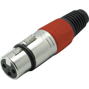 XLR 3-pins (v) connector met plastic trekontlasting - grijs/rood