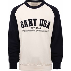 Gant - USA Sweater Off-white - Heren - Maat L - Regular-fit