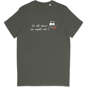 T Shirt Heren - Grappige Print - Korte Mouw - Groen (Khaki) - Maat XXL