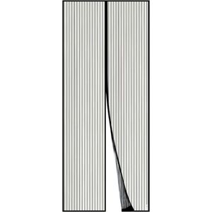 Magnetic Fly Curtain Screen Door with 32 Magnets - Automatically Closes - 100x240CM Black
