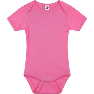 Basic rompertje roze voor babys - katoen - 240 grams - basic roze baby rompers / kleding 92 (18-24 maanden)