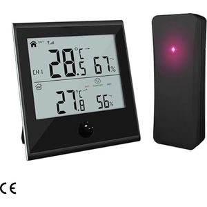 Digitale Binnen Buiten Thermometer - Hygrometer met Groot LCD Display