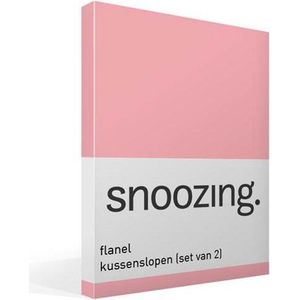 Snoozing - Flanel - Kussenslopen - Set van 2 - 60x70 cm - Roze
