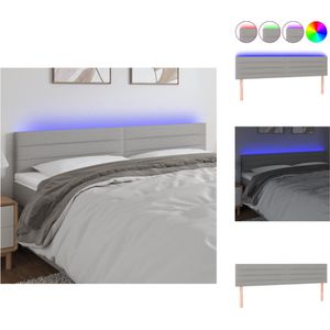 vidaXL Hoofdeind LED - Lichtgrijs - 200 x 5 x 78/88 cm - Duurzaam - Kleurrijke LED-verlichting - Verstelbare hoogte - Comfortabele ondersteuning - Snijdbare LED-strip - Montagehandleiding inbegrepen - Bedonderdeel