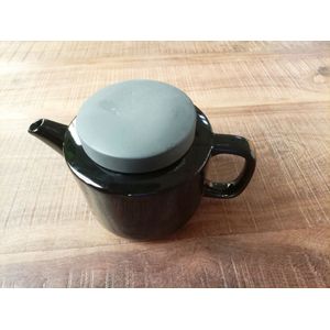 Floz Design aardewerk theepot zwart - mat en hoogglans combi - 950 ml - fairtrade