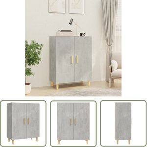 The Living Store Dressoir 70x34x90 cm bewerkt hout betongrijs - Dressoir - Houten Dressoir - Grijze Dressoir - Vintage Dressoir - Salontafel