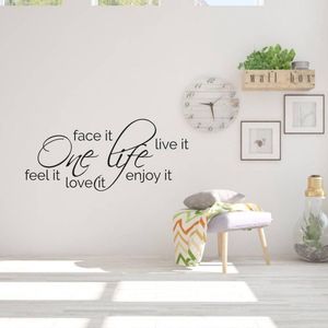 Muurtekst One Life - Groen - 80 x 35 cm - woonkamer alle