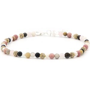 Karma 925 Sterling Zilveren Soft Pearls Enkelbandje 89020 (Lengte: 23.00-27.00 cm)