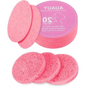 Gecomprimeerde cellulose gezichtssponzen - 20 stuks - Voor dagelijkse reiniging - 100% natuurlijk - Exfoliërend