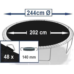 Springmat voor trampoline 244 cm geschikt voor 48 veren van 14 cm lengte
