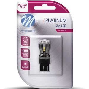 M-Tech LED W21/5W T20 12V - Platinum - 14x Osram Led diode - Wit