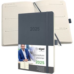 Sigel Conceptum weekagenda - A5 - 2025 (NL/FR/EN/DU) - Dark Grey - softcover - SI-C2536