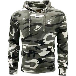 Grijze Camouflage Hoodie heren met capuchon - Urban - Maat S