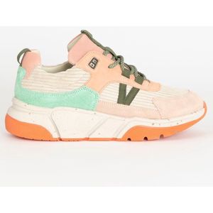 Sissy-Boy - Multicolour suède sneakers met oranje details - 38