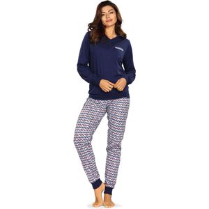 Marineblauwe pyjama katoen Comtessa - Blauw - Maat - 40