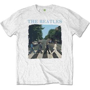 The Beatles - Abbey Road And Logo Heren T-shirt - S - Wit