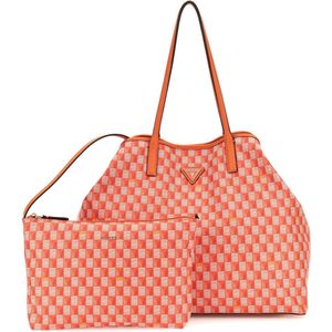 GUESS Shopper Schoudertas G Wave Large 2 In 1 Tote Bag Orange Logo Oranje