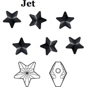 Swarovski Elements, 18 stuks Swarovski sterkralen, 8mm, jet, 5714