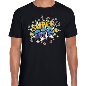 Super opa cadeau t-shirt zwart voor heren - opa jarig kado shirt / outfit XXL