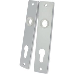 Starx Kortschild Profielcilinder – Deurschild voor Profielcilinder – Hartafstand 72 mm – Zilver Aluminium F1 – 180 x 41 mm