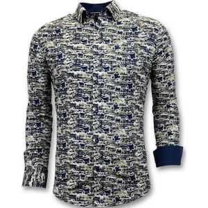Luxe Design Overhemden Heren - Digitale Print - 3043 - Blauw