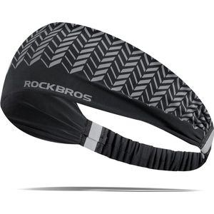 ROCKBROS Zweetbanden Sporthoofdbanden Unisex Zweetabsorberende Haarbanden voor Hardlopen, Voetbal, Basketbal en Tennis Zwart